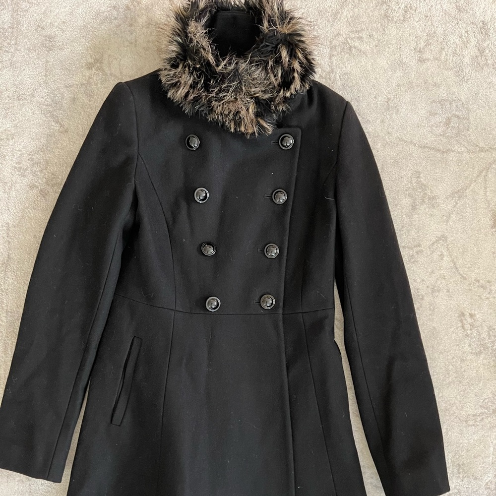 Via Spiga black pea coat size 6